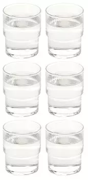 Toyo Sasaki Glass 00445HS Glass Tumbler, 6.8 fl oz (200 ml), HS Stackable, Shatter-Resistant, Bobbin, Made in Japan, Dishwasher Safe, Pack of 6