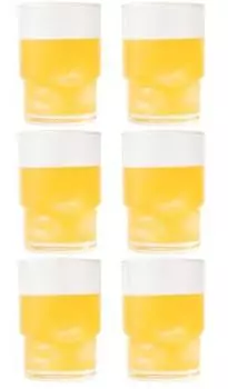 Toyo Sasaki Glass 00446HS Glass Tumbler, 8.5 fl oz (250 ml), HS Stack, Bobbin, Made in Japan, Dishwasher Safe, Pack of 6