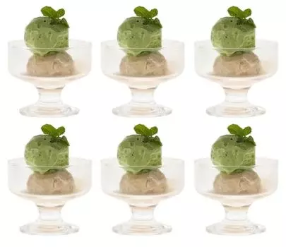 Toyo Sasaki Glass 33031 Ice Cream Glass, 8.5 fl oz (240 ml), Pulace Parlor, Made in Japan, Dishwasher Safe, Set of 6