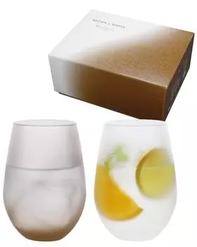 Toyo Sasaki Glass Frosty Pair Tumbler (Brown x White) G105-T331