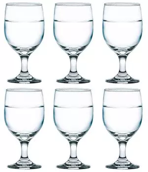 Toyo Sasaki Glass Goblet Glass HS Stem Goblet 340ml Set of 6 Made in Japan Dishwasher Safe Unbreakable Beer Glass Pilsner Coffee Glass Glass Cup Glass