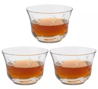 Toyo Sasaki Glass Iced Tea Illustrated Kiriko Iced Tea Matsuba Set of Made in Dishwasher Glass Commercial Glass Glass, Glass, Pattern, 185ml, 3,