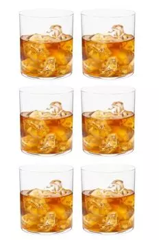 Toyo Sasaki Glass P-33103HS-JAN Whiskey Glass, Rock Glass, Silk Line, 10.1 fl oz (310 ml), Set of 6, On the Rock, Shatter-Resistant, Cup, Made in Japa