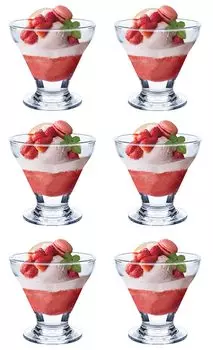 Toyo Sasaki Glass Parfait Glass Parfait Dessert 170 мл Набор из 6 шт. Сделано в Японии Можно мыть в посудомоечной машине Ударопрочный Десертный стакан Sunday с ножками Коммерческий