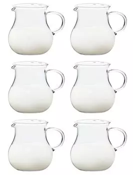 Toyo Sasaki Glass Pitcher Syrup Pitcher with Handle 80ml Set of 6 Glass Creamer Milk Pitcher TS44029
