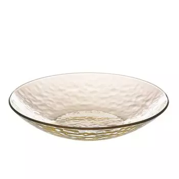 Toyo Sasaki Glass Plate Gracieux Ball 23 Amber Made in Japan Dishwasher Safe Large Plate Noodle Plate Round Plate Utensil Plate Glass Plate Tableware