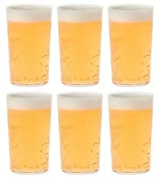 Toyo Sasaki Glass Toyo Sasaki B-21105CS-C745 Thin Ice Bite Beer, Dishwasher Safe, Made in Japan, Unbreakable, Set of 6, Approx. 5.1 fl oz (150 ml)