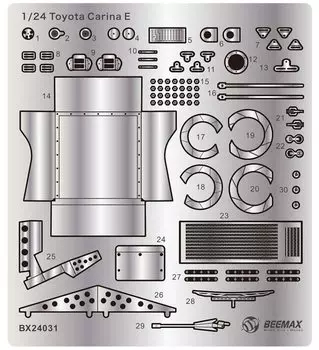 Toyota Carina E 1993 BTCC Knock Hill Winner Detail Up Parts Пластиковые детали для модели EX24031 Platts/BEEMAX