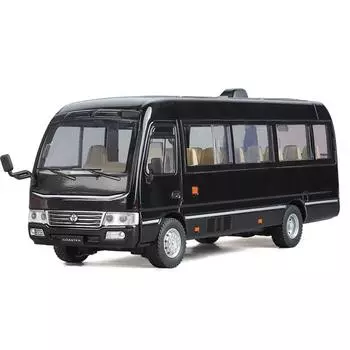 Toyota Coaster Автобус Модель Машины 1/24 Масштаб Игрушечные Машины Литые Машины Подарки Для Мальчиков И Детей 1/24-Size:20.5*5*8cm чёрный