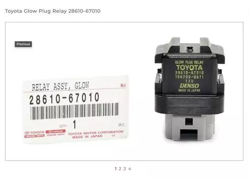 Toyota Genuine RELAY ASSY GLOW PLUG 28610-67010