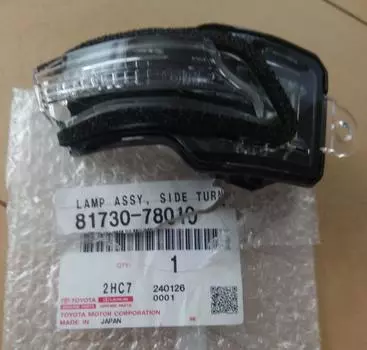 TOYOTA Lamp Assy, Side Turn Signal, RH 81730-78010 OEM Genuine
