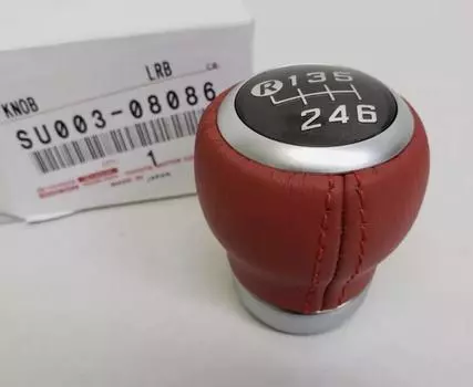 TOYOTA OEM 86 FR-S Red 6 Speed Leather Shift Knob SU003-08086