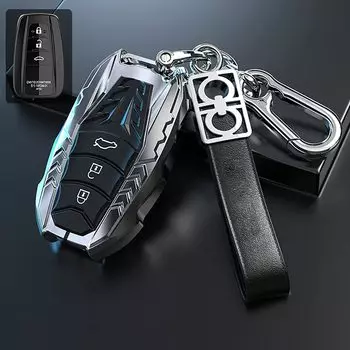 Toyota Smart Key Case Aviation Zinc Alloy Silica Gel Key Case Key Cover Fits Compatible Car Models Toyota New Prius Crown 50 Series Camry 10th