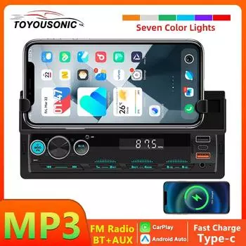TOYOUSONIC 1 Din автомобильный радиоприемник MP3-плеер 2 USB автомобильный стерео аудиоресивер мультимедийный плеер поддержка входа Aux TF BT Bluetooth FM