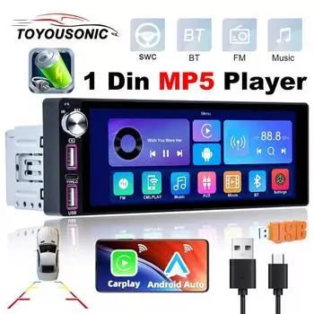 TOYOUSONIC 1din 6.9 автомобильный MP5-плеер Android сенсорный экран универсальный Bluetooth FM-радиоприемник поддержка USB-провода Carplay/Auto