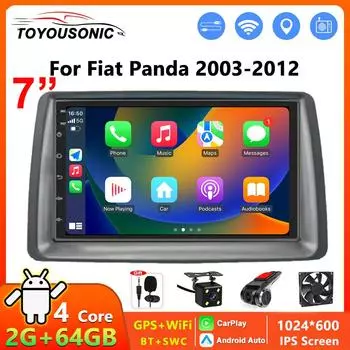 TOYOUSONIC 7-дюймовый автомобильный радиоприемник WiFi для FIAT Panda 2003 - 2012 GPS стерео навигация мультимедийный видеоплеер 2 din Android головное устройство 4 core 2G+32GB carplay