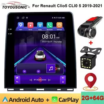 TOYOUSONIC 9,7 стерео для Renault Clio5 CL10 5 2019-2021 GPS навигация Carplay Android Автомагнитола 1din Android головное устройство Quad Core