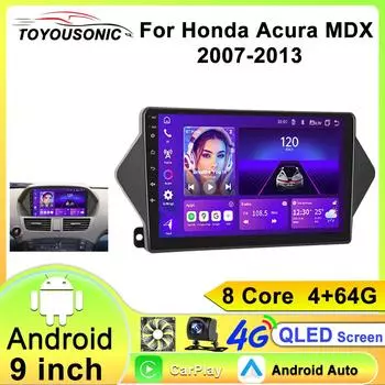 TOYOUSONIC Honda Acura MDX 2007-2013 Android Car Radio Multimedia Player GPS Navigation Carplay Android Auto Car Stereo