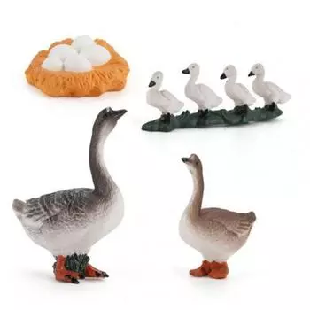 Toys Cock Miniature White Goose Life Cycle Figures Cycle Duck Figurine Growth Cycle Simulation Goose
