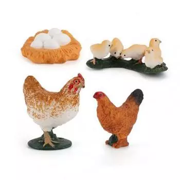 Toys Cock Miniature White Goose Life Cycle Figures Cycle Duck Figurine Growth Cycle Simulation Hen
