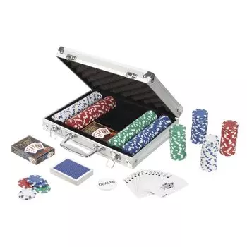 Toys R Us Official Poker 200 Includes Playing Aluminum Authentic Carry Case for Adults Set, Chips, Cards, Case, Children,