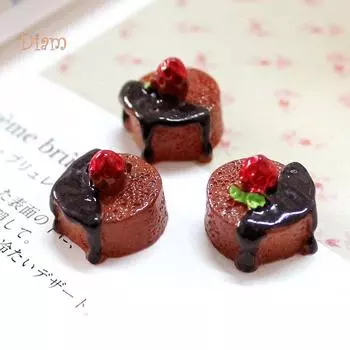 TOYS & TOTS 3 шт., имитация шоколадных тортов, миниатюрная фигурка еды, аксессуары для кукольного домика D