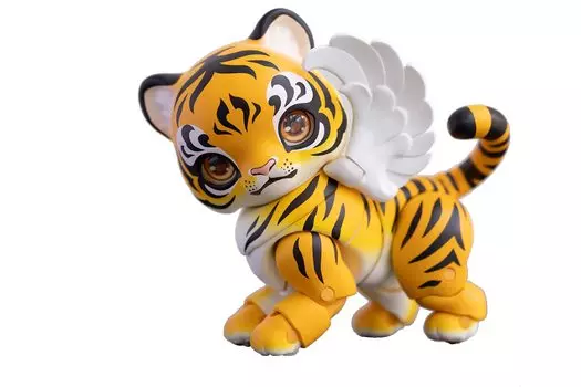 TOYSCOMIC x BLACKBOX Black Box Action Pet Series 1st Tiger Egyptian 10 см коллекционная фигурка Желтый тигр ПВХ POM окрашенная полная фигурка Летающий и кот