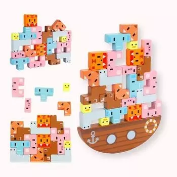 Toyto Animal Tetris Jenga Настольная игра Animal Block Stacking Balance Play, популярная корейская игра