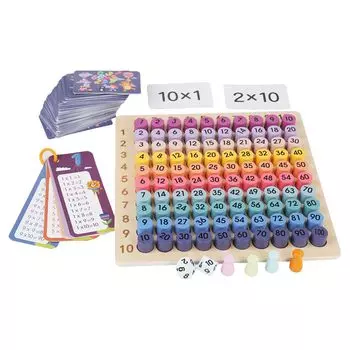 Toyvian Math Wooden Flash Арифметика Умножение Таблица Умножения Математика Обучение Математике Монтессори Умножение Образовательная Математическая Доска