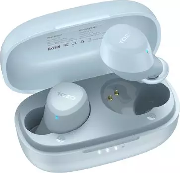 TOZO A1 Беспроводные наушники Маленькие сверхлегкие Bluetooth наушники Микрофон Премиум-звук с дальним подключением Наушники с зарядным чехлом Автоматические