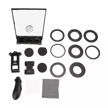 TP2A 8-дюймовый телесуфлер для планшета, смартфона, телесуфлера с приложением, дистанционным управлением, адаптерными кольцами для объектива