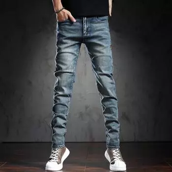 TP3607 модная уличная одежда мужские джинсы высокого качества синего цвета приталенные рваные джинсы мужские джинсовые брюки джинсы в стиле хип-хоп 27 синий