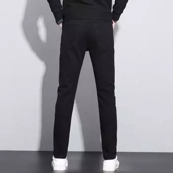 TP705 # модная уличная одежда мужские джинсы высокого качества синего цвета облегающие рваные джинсы мужские джинсовые брюки джинсы в стиле хип-хоп 27 чёрный