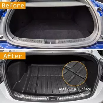 TPE автомобильный коврик для задней части багажника, водонепроницаемые защитные накладки, подкладка для багажника, напольный коврик для Tesla Model 3 Model Y 2017-2022 Model 3