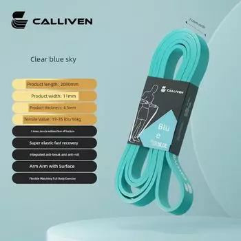 TPE Elastic Band Resistance Band Strength Training Fitness Yoga Hip Stretching Pull-up Auxiliary Strap Pulling Rope 16kg/35 lb/Clear Blue break thickened widening