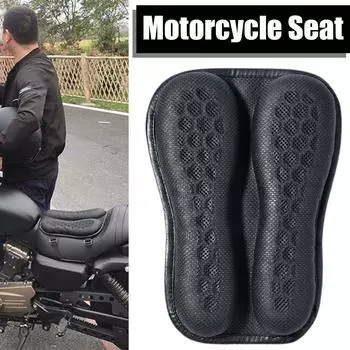 TPE Motorcycle 3D Gel Cushion Four Seasons Universal Memory Base Seat Honeycomb Slow Rebound Accessories Soft Rubber Breath S6V2 чёрный