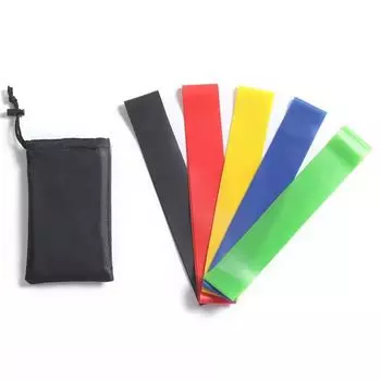 TPE Yoga Strain Relief Bushing Elastic Force Circle Thin Ring Squat Hip Fitness Resistance Band Tension Band Resistance Ring Chest Expander Pull ring cloth bag five in one