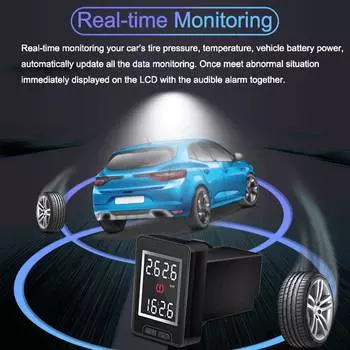 TPMS Автомобильная система контроля давления в шинах Система сигнализации Солнечная система автомобильной охранной сигнализации Внешний датчик давления в шинах Предупреждение о температуре