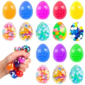 Tpr Easter Vent Water Drop Egg Pinch Music Soft Glue Adult Squeeze Ball Grape Ball Decompression Toy