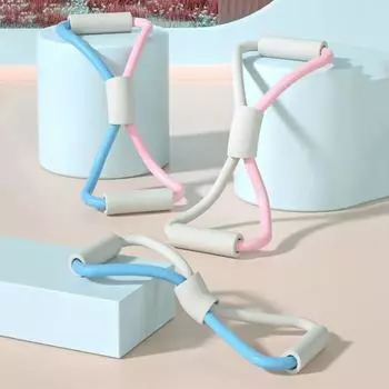 TPR Фигура 8 Упражнение Эластичная Фигура 8 Puller Натяжение Эластичная лента для растяжки рук и плеч розовый/синий