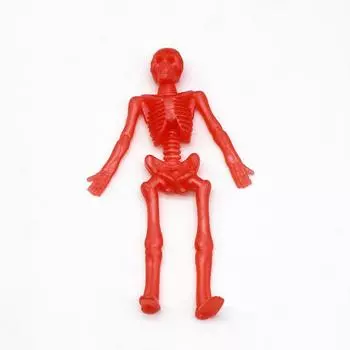 Tpr Soft Rubber Elastic Telescopic Little Zombie Skeleton Man Halloween Trick Funny Toy красный