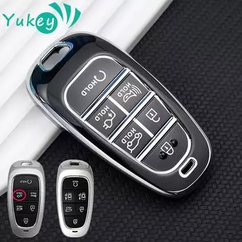 Чехол для ключей от машины из ТПУ с 6 кнопками для Hyundai Tucson Sonata 2020 Grandeur 2020 Sonata Limited Sonata Sel Ev 6 Ev 8 IONIQ 5 NEXO
