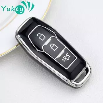 TPU автомобильный брелок смарт-пульт дистанционного управления чехол для автомобиля аксессуары для стайлинга чехол для ключа для Ford Focus Mondeo Explorer Mustang чёрный