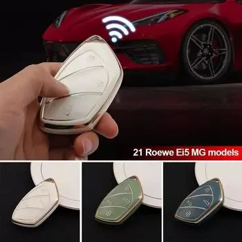 TPU автомобильный 4-кнопочный чехол для ключа с мягким пультом дистанционного управления, защитный чехол, автомобильные аксессуары для Roewe Ei5 MARVELX Marvelr MG ZS EV HS EHS ZX GT чёрный