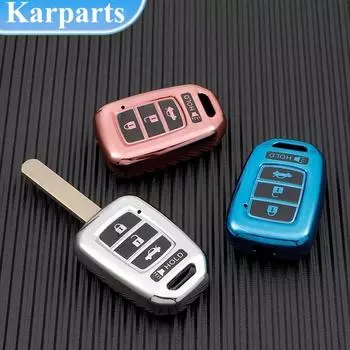 ТПУ автомобильный чехол для ключей с 4 кнопками для Honda Accord CRV Civic Jazz HR-V HRV 2013 2014 2015 2016 аксессуары для защиты ключей красный