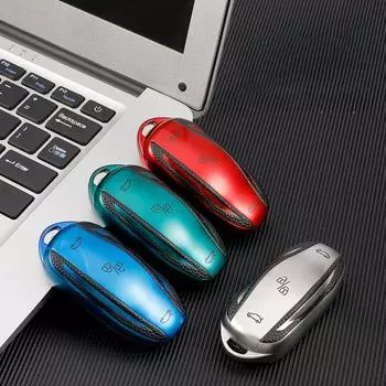 ТПУ автомобильный чехол для смарт-ключа, брелок для ключей, сумка-держатель для Tesla Model 3, модель Y, модель X, модель S, защитная цепочка для ключей, аксессуары model x red