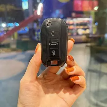 ТПУ автомобильный откидной чехол для ключей для Peugeot 208 308 408 508 2008 3008 4008 5008 для Citroen C3 C4 CACTUS C6 C8 аксессуары