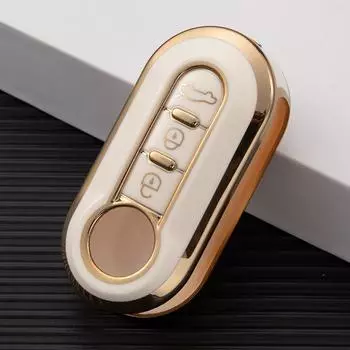 TPU автомобильный складной чехол для ключа чехол для дистанционного ключа держатель для Fiat 500 Ducato Panda Punto Lancia Musa Protecor аксессуары чёрный