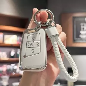 ТПУ брелок с ремешком для ключей для Volkswagen VW Jetta Tiguan Atlas Arteon Taos автомобильные аксессуары белый
