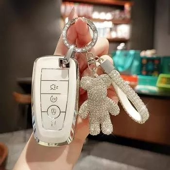 Чехол для автомобильного дистанционного ключа из ТПУ, чехол-брелок для Ford Mustang Explorer Ecosport Edge Fusion F150 F250 F350, защитный держатель Keyless